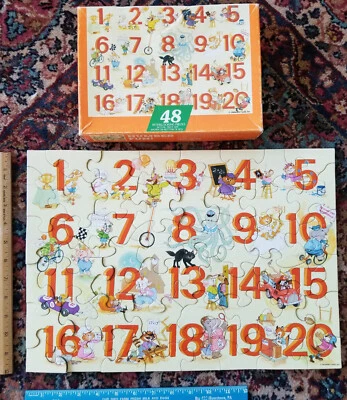 Vintage Childrens Numbers 1-20 Hallmark Springbok Jigsaw Puzzle Complete 48 pc - Image 1 of 2