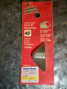 Vermont American 22633 45 degree Chamfering Carbide Tipped Router Bit NEW - Picture 1 of 2