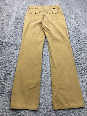 Vtg Tommy Hilfiger Pants Women 3 Brown Twill Baggy Loose Flare Flap Pocket Chino - Image 1 of 4