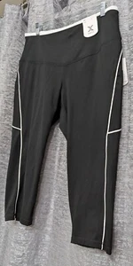 Xersion Women's Crop Leggings Black/White NWT Plus 1x High Rise W/Pockets - Picture 1 of 5
