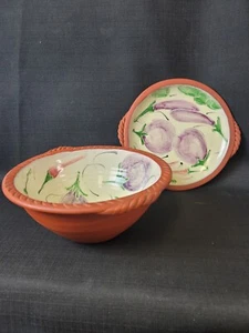 D'arcy Margesson Red Clay Stoneware Pottery 11"  Platter & Salad Bowl - Picture 1 of 12