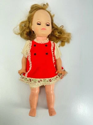 Vintage 1967 Vogue Ginny Littlest Angel Doll Blue Eyes Blonde Girl Red Dress 15" - Image 1 of 4
