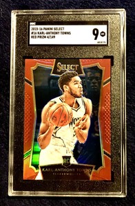 2015-16 Panini Select Karl Anthony Towns RC Red Prizm #d /149 SGC 9 Mint 
