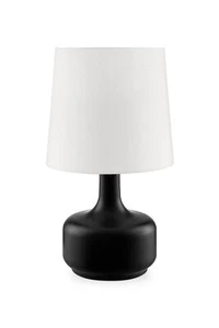 17" Black Metal Bedside Table Lamp With White Shade - Picture 1 of 7