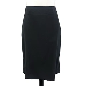 Falda de estudio Express Design talla 8 clásica negra recta rodilla acampanada espalda carrera - Imagen 1 de 10