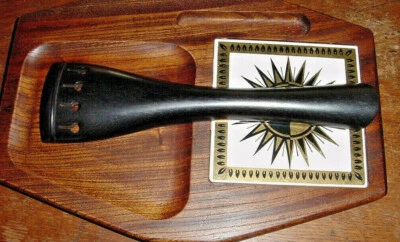 VINTAGE EBONY CELLO TAIL PIECE FULL SIZE NEW OLD STOCK GERMAN - Image 1 of 4