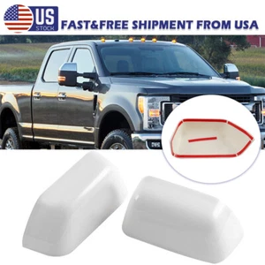 Tapa de cubierta de espejo retrovisor de remolque blanca para Ford F250 F350 Super Duty 2017-2022 2023 2024 - Imagen 1 de 12