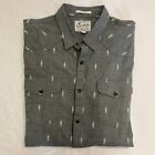 Lucky Brand Classic Fit Pearl Snap Western Shirt Men’s Size Large Gray Black