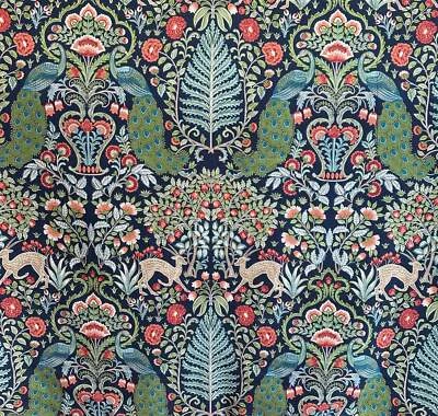 Winthrop Sapphire Peacock Floral Damask Covington Fabric - Image 1 of 3