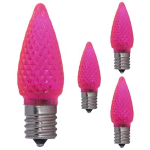 Diodesy 4PK C9 LED Pink Replacement Christmas Light Bulb, E17, 0.6W , 5W - Picture 1 of 5