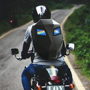 Crelander LED Helmet Backpack Motorcycle Riding Hard Shell Backpack Men Bags US