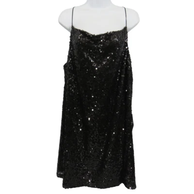 NSR Ana Sequin Mini Dress Black Nordstrom Rack Women's Extra Large - Image 1 of 4