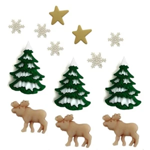 Quiet Forest - Buttons Galore - Christmas Reindeer - Craft Sew Scrap - Picture 1 of 2