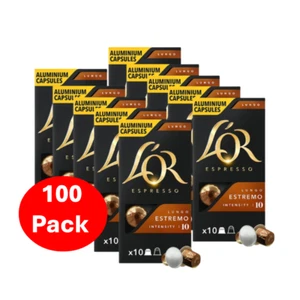 L'or Espresso Lungo Estremo Intensity 10 Coffee Capsules 100 Pack - Picture 1 of 4