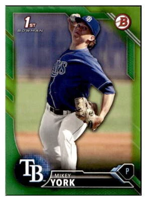 2016 Bowman Draft #BD-119 Mikey York Green Border #/99 Rookie RC - Image 1 of 2
