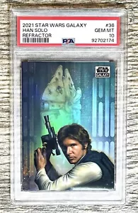 PSA 10 GEM MINT 2021 STAR WARS GALAXY REFRACTOR HAN SOLO HOLO PRIZM RARE #36 - Picture 1 of 2
