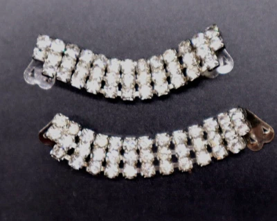Zapato antiguo vintage de diamantes de imitación clip transparente brillante años 40 tono plateado usado en excelente estado Foto 1 de 3