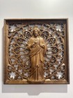 Sacred Heart of Jesus Wooden Statue wooden unique decor Wall Art for...