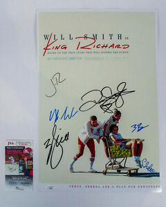 Will Smith & 5 Cast Signed Autographed KING RICHARD 12x18 Photo PROOF JSA COA B