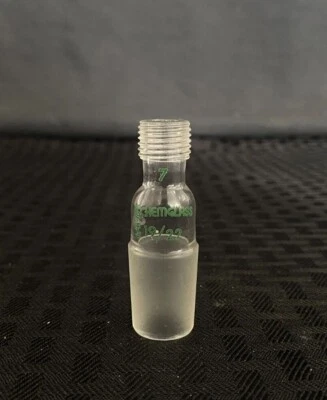 CHEMGLASS 19/22 Jnt Glass Thermometer Inlet Adapter #7 Thread CG-1042-19 Chip - Image 1 of 4