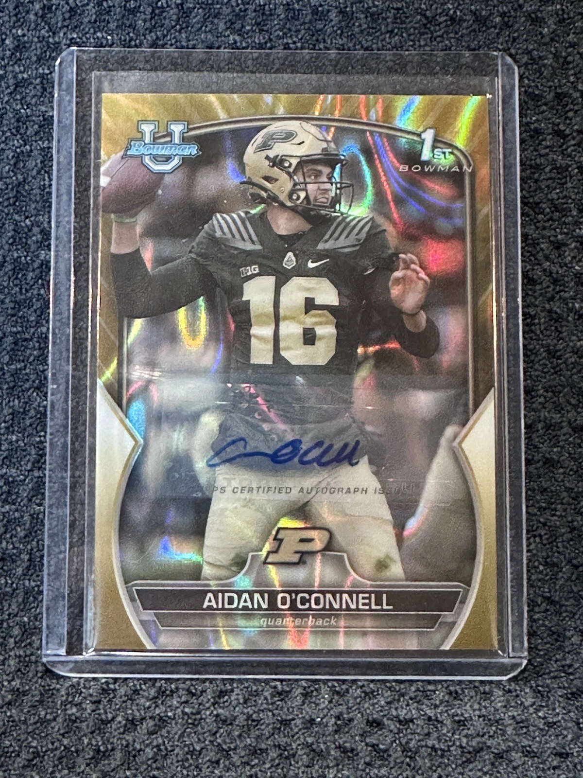 Aidan O’Connell 2022 Bowman Chrome U RC Auto 46/50 🔥 Gold Lava Refractor - LV