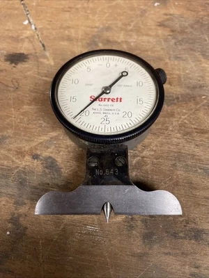 Indicador de dial Starrett 643 marcado con joyas calibre de profundidad 643-131 .0005 Foto 1 de 4