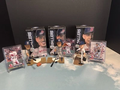 (2) Mookie Betts & Rick Porcello Sports Crate Ballers Figure & Topps Cards lot - Image 1 of 4