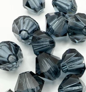 25 pcs Genuine Swarovski Crystal 5301 5mm Bicone Beads in Montana (Dark Blue) - Picture 1 of 2