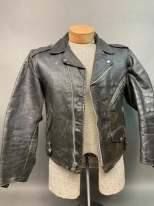 VINTAGE HERREN BECK NORTHEASTER FLYING TOGS LEDER MOTORRAD BIKER JACKE 1940er - Bild 1 von 16
