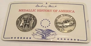 Medalla moneda 2+ ozt plata esterlina 1784 1785 Danbury Mint History of America - Imagen 1 de 4