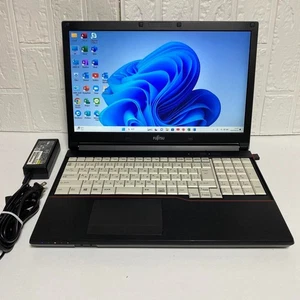 FUJITSU LIFEBOOK Laptop Windows 11 Pro 64-bit Core i5 HDD 320GB Black Used Japan - Picture 1 of 7