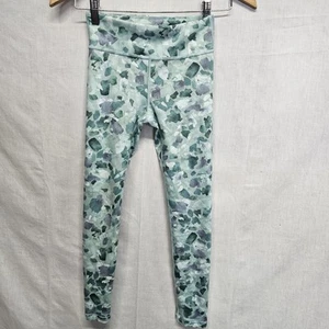 ATHLETA Girl High Rise Printed Chit Chat Tight Size M 8-10 Green Camo - Picture 1 of 3