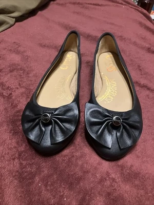 Zapatos planos de ballet Circus By Sam Edelman Carmen Comfort con arco para mujer 7M cuero negro Foto 1 de 4