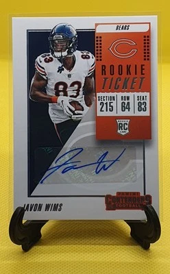 2018 Contenders Rookie Ticket (Variation) #318 Javon Wims Auto SP - Image 1 of 2