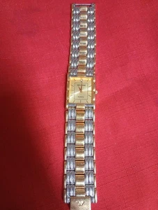 Vtg Waltham Watch XAX71 Men Gold Stainless Steel Rectangular Dial Japan Movement - Picture 1 of 5