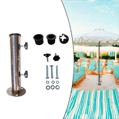 Base de parapluie en acier inoxydable 30 cm pour un soutien solide des grands pa - Photo 1/4