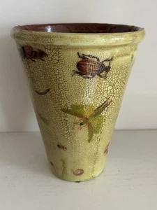 Signed John Weslyk Vase With Insects Bugs - Picture 1 of 5