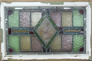 VICTORIANO INGLÉS VITRAL CON PLOMO 26" X 17" - Imagen 1 de 3