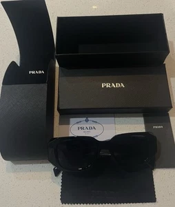 Prada PR17WS 1AB5S049 Women's Sunglasses 49 mm Black / Dark Grey Lens - Picture 1 of 6