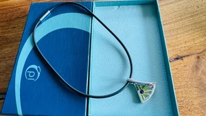 Pierre Lang Schmuck Set Kette + Anhänger Kettenanhänger Silber Emaille Kautschuk - Bild 1 von 4