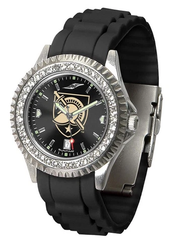 Women's Army Black Knights Watch Sparkle Bezel Silicone Band Cover