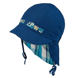 TIE UP 100% Cotton hat with UV +30 SUN PROTECTION Spring Summer BABY BOYS - Picture 1 of 23