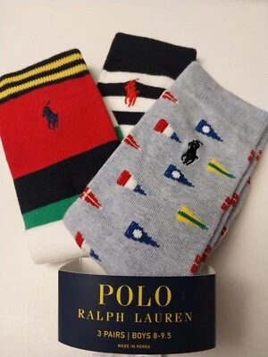 Calcetines Ralph Lauren POLO Vela Grande Talla 8-9.5 Bandera Rayas  Foto 1 de 4