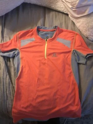 Salomon Mujer XS Ciclismo Correr 1/4 Cremallera Jersey Malla Camisa Gris Melocotón Usado en Excelente Condición Foto 1 de 3