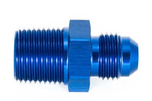 Threaded Adapter 3/8" NPT to Dash 6 /-6 ON / JIC 6 Blue Anodized 9/16 - 18UNF - Picture 1 of 3
