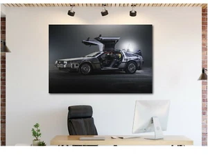 Zurück in die Zukunft DeLorean - Leinwand Wandkunstdruck - Bild 1 von 4
