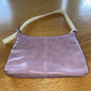 New Small Faux Leather PVC Lilac Ladies Handbag Zip Top Lined Clutch Party Bag