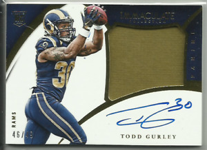 2015 Immaculate Todd Gurley Rookie Patch Auto $RARE$ RAMS 3 PRO BOWL 2 ALL-PRO