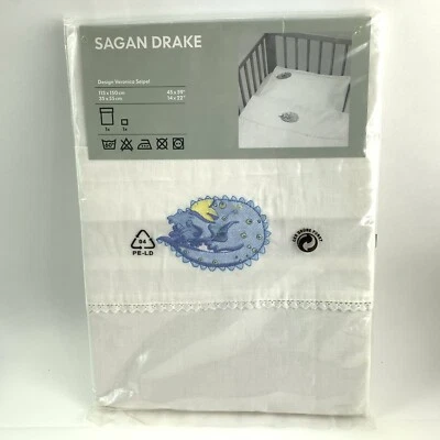 Juego de sábanas y funda de almohada Sagan Drake IKEA de 2 piezas de algodón para niños Dragon Baby Foto 1 de 4