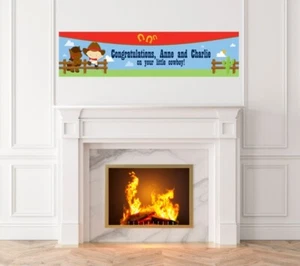 Little Cowboy - Baby Shower Printed Banner - Indoor Outdoor Little Cowboy Banner - Picture 1 of 1